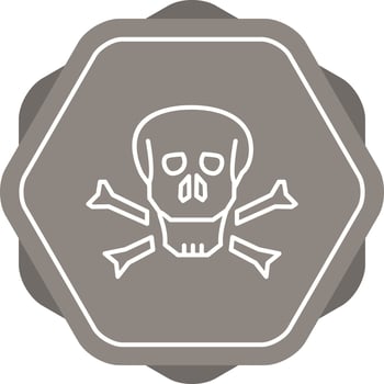 Pirate Skull Line Icon vector
