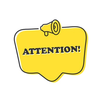 Attention. Hand drawn speech bubble. vector
