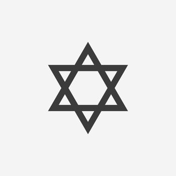 the national symbol of the State of Israel, star of David icon vector symbol sign isolated