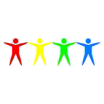 People holding hands logo vector design