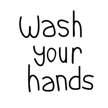 Wash your hands lettering vector design