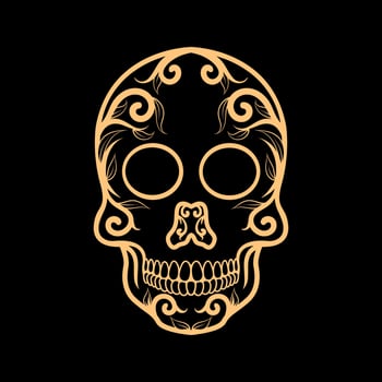 Skull illustration vector design in classic style