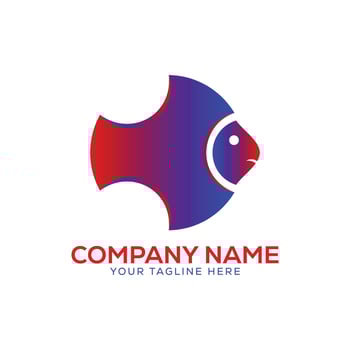 Minimal Colourful 3D Fish Logo Icon Vector Illustration