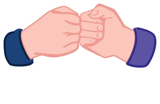 Fist Bump Sticker with die cut outline vector