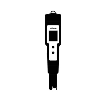 Digital pH Meter Silhouette. Black and White Icon Design Elements on Isolated White Background vector