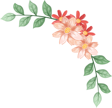 Orange Flower Arrangement with watercolor style png