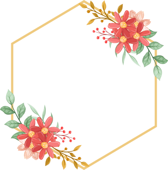Orange Flower Arrangement with watercolor style png
