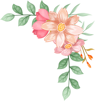 Orange Flower Arrangement with watercolor style png