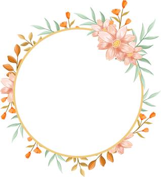 Orange Flower Arrangement with watercolor style png