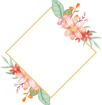 Orange Flower Arrangement with watercolor style png