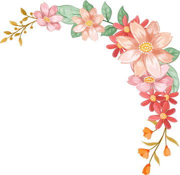 Orange Flower Arrangement with watercolor style png