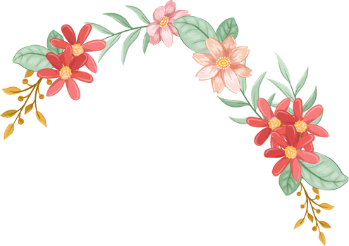 Orange Flower Arrangement with watercolor style png