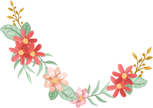 Orange Flower Arrangement with watercolor style png