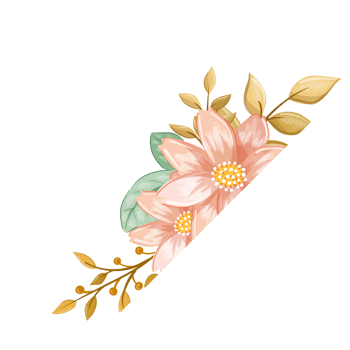 Orange Flower Arrangement with watercolor style png