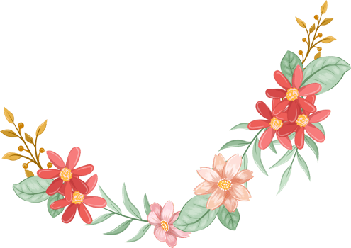 Orange Flower Arrangement with watercolor style png