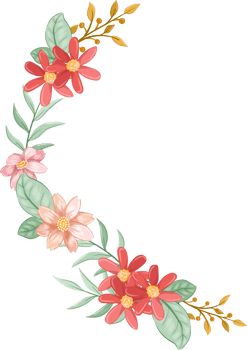 Orange Flower Arrangement with watercolor style png