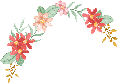 Orange Flower Arrangement with watercolor style png