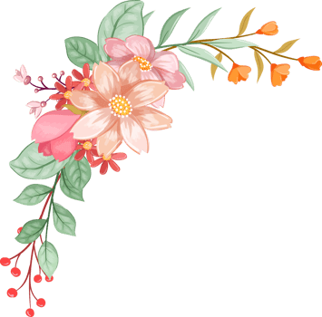 Orange Flower Arrangement with watercolor style png