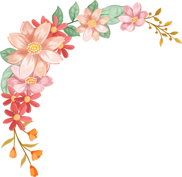 Orange Flower Arrangement with watercolor style png