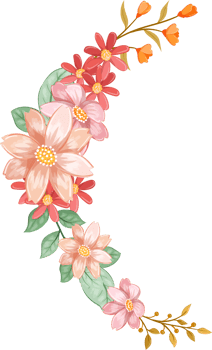 Orange Flower Arrangement with watercolor style png