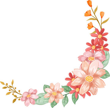 Orange Flower Arrangement with watercolor style png