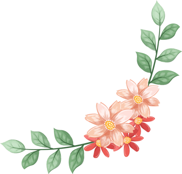 Orange Flower Arrangement with watercolor style png
