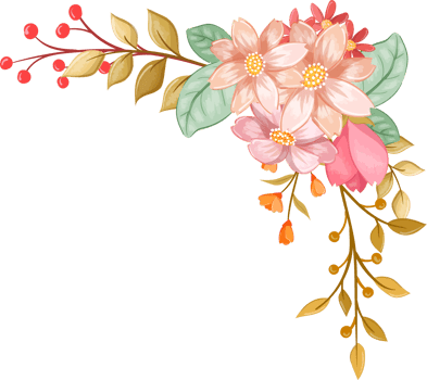 Orange Flower Arrangement with watercolor style png