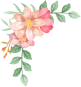 Orange Flower Arrangement with watercolor style png