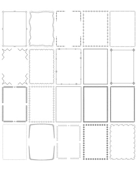 a4 sheet border line design element set for worksheet vector