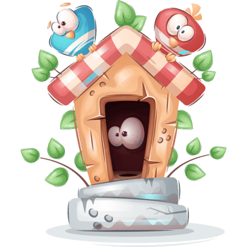Bird Animal Cartoon Character in Toilet png