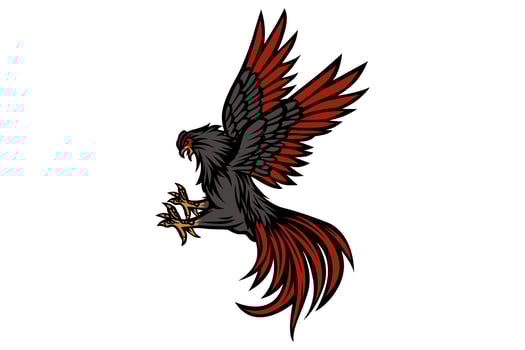rooster fighter vector logo, rooster chiken, flying chicken