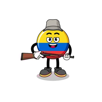 Cartoon Illustration of colombia flag hunter vector