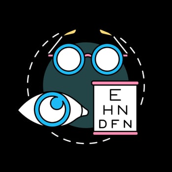 Eyesight checkup concept icon for dark theme vector