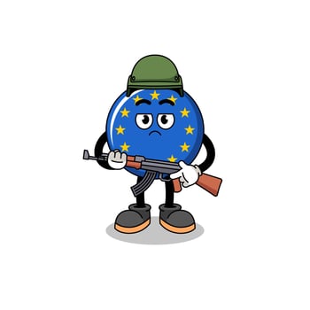Cartoon of europe flag soldier vector