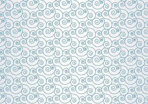 Abstract blue wave bubble seamless pattern vector background