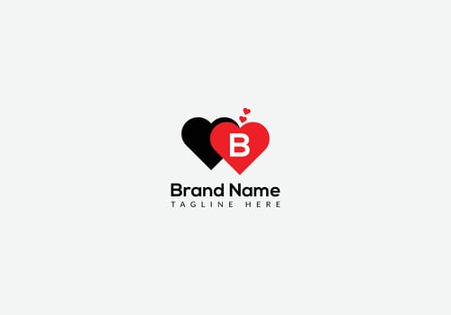 Abstract B letter modern initial lettermarks love logo design vector