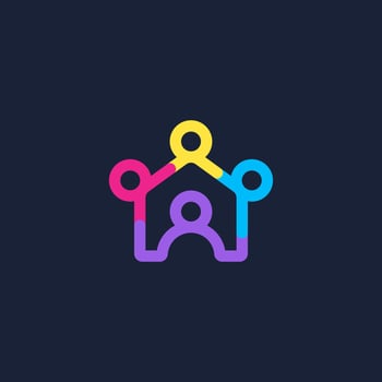 abstract family home logo line vector