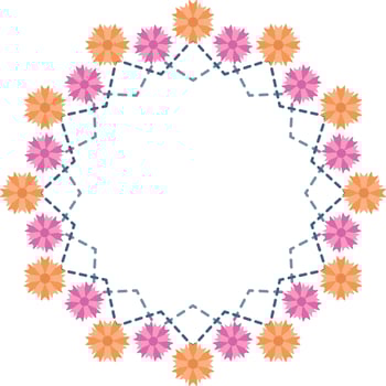 Beautiful flower pattern circular frame design, Border element with flower creation. vector