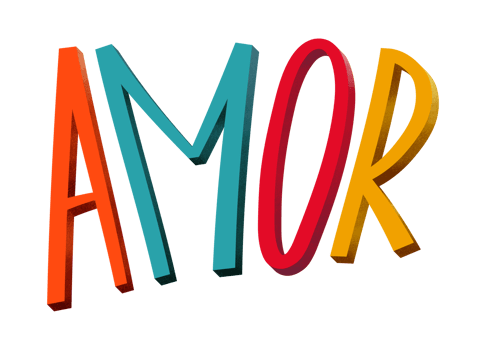 Love word illustration in Brazilian Portuguese. 3d style with shadow and lights. Translation - Love png