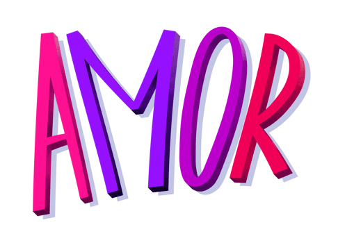 Love word illustration in Brazilian Portuguese. 3d style with shadow and lights. Translation - Love png