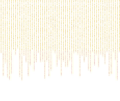 Gold glitter garlands hanging background vector illustration. Golden dust elements falling down, flying circle confetti lines. Premium sparkle dots, round tinsels celebration graphic design.