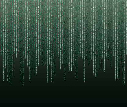 green glitter garlands hanging background vector illustration. green dust elements falling down, flying circle confetti lines.
