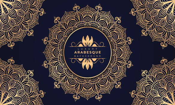 Luxury mandala background Design  Luxury mandala background Design presentation Template  Luxury mandala background with ornamental arabesque style design template premium vector