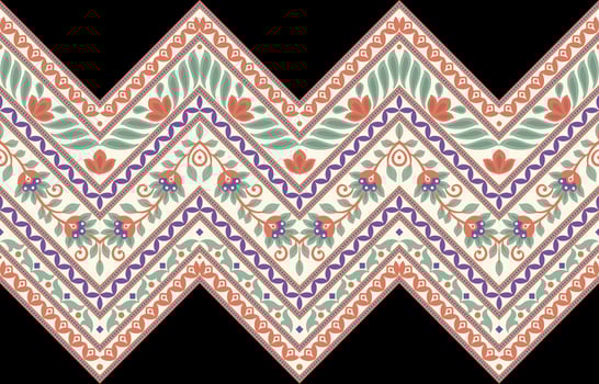 Geometric ethnic pattern seamless flower color oriental. seamless pattern. Design for fabric, curtain, background, carpet, wallpaper, clothing, wrapping, Batik, fabric Vector illustration.