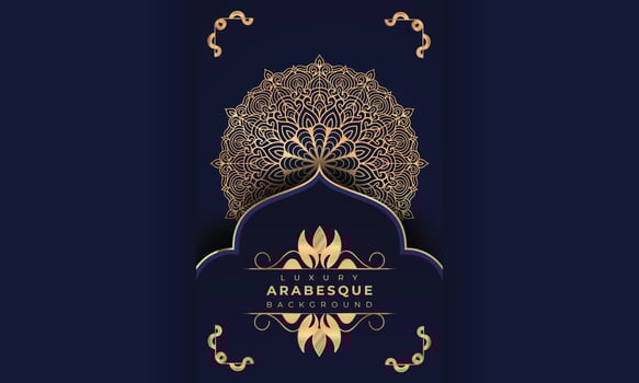 Luxury mandala background Design  Luxury mandala background Design presentation Template  Luxury mandala background with ornamental arabesque style design template premium vector