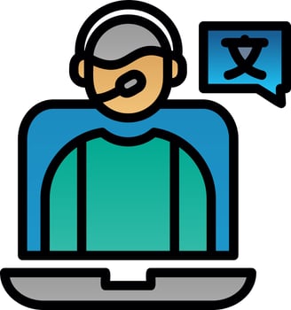 Online Language Teacher Vector Icon Design