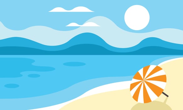 deserted beach background vector