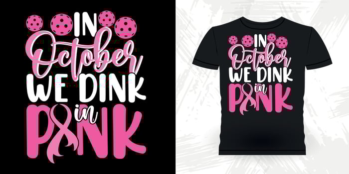 Breast Cancer Funny Mother's Day Pickleball Player Sports Retro Vintage Pickleball T-shirt Design vector