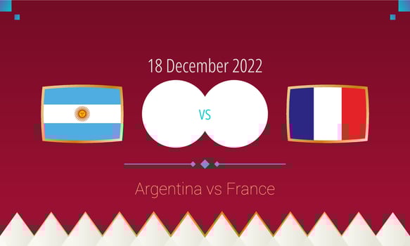 Argentina vs France football match in Final, international soccer competition 2022. vector