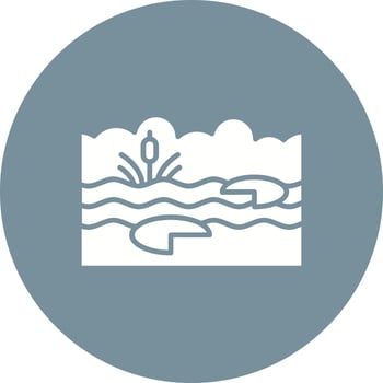 Swamp Glyph Circle Icon vector